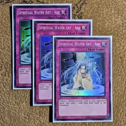Yu-Gi-Oh! 3x Spiritual Water Art - Aoi AP02-EN012 Super Rare Unlimited Playset - Image 1