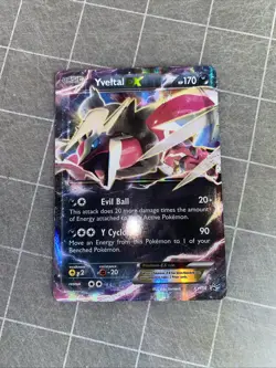 Yveltal EX Shiny XY150 Pokemon Trading Card Used Condition - Image 1