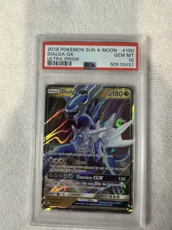 Pokemon TCG Dialga GX Ultra Prism Holo Card 100/156 Rare PSA 10 - Image 1