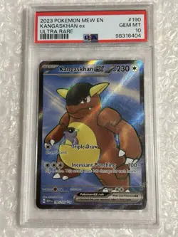 PSA 10 Kangaskhan EX 190/165 Mew EN 151 Ultra Rare Full Art Pokemon Card - Image 1