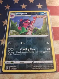 Morgrem Fusion Strike 177/264 Pokemon TCG Card NM/M Reverse Holo Uncommon - Image 1
