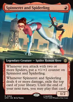 Spinneret and Spiderling (Extended Art) Marvel's Spider-Man NM MTG Non foil - Image 1