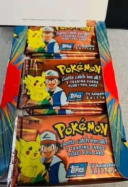 1999 Pokemon Official Trading Cards TOPPS Blue Label open BOX WITH sealed packs! - Image 5