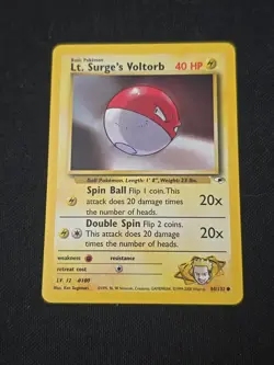 Lt. Surge's Voltorb 084/132 Gym Heroes Regular WOTC Vintage 2000 Pokemon TCG LP - Image 1