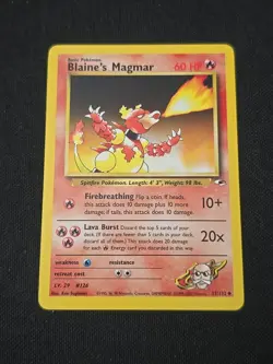 Blaine's Magmar 037/132 Gym Heroes Regular WOTC Vintage 2000 Pokemon TCG LP - Image 1