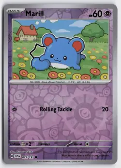Pokemon Marill 073/191 Reverse Holo Common SV08: Surging Sparks NM - Image 1