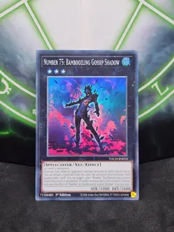 Yugioh Number 75: Bamboozling Gossip Shadow TOCH-EN052 Super Rare 1st Ed NM - Image 1