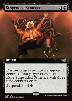 x1 Suspended Sentence - Extended Art R MTG Commander: Duskmourn: House of Horror - Image 1