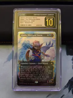 MTG BLOOMBURROW BORDERLESS-RAISED FOIL ALANIA, DIVERGENT STORM CGC 10 PRISTINE - Image 1