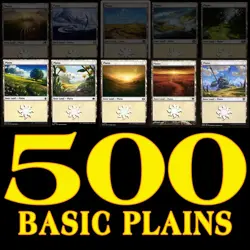 500 MAGIC THE GATHERING BASIC LANDS - PLAINS - BULK BASIC LANDS LOT - Image 1