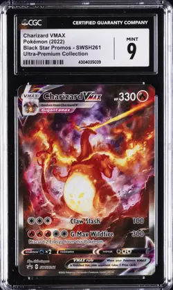 2022 POKEMON BLACK STAR PROMOS, ULTRA-PREM COLL #SWSH261 CHARIZARD VMAX CGC 9 - Image 1