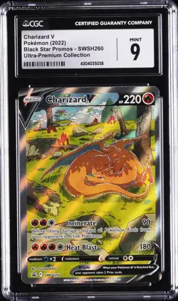 2022 POKEMON BLACK STAR PROMOS, ULTRA-PREM COLL #SWSH260 CHARIZARD V CGC 9 - Image 1
