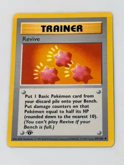 1st Edition Revive Pokemon TCG Base Set 1999 WOTC 89/102 LP - Image 1