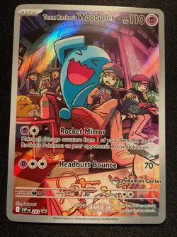 Pokemon TCG Team Rocket's Wobbuffet SVP 203 Pokemon Center Exclusive Promo - NM - Image 1