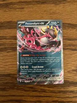 Fezandipiti EX 038/064 Sv: Shrouded Fable Holo Double Rare Pokemon TCG - Image 1