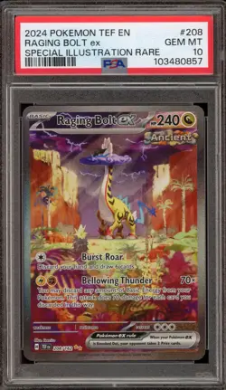 Pokemon Raging Bolt ex Temporal Forces Special Illustration Rare #208 PSA 10 - Image 1
