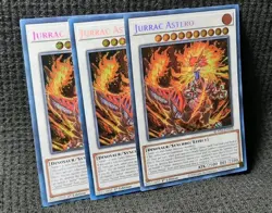 Yugioh! 3x Jurrac Astero *SECRET RARE* BLMM - EN018 1st Edition NM - Image 1