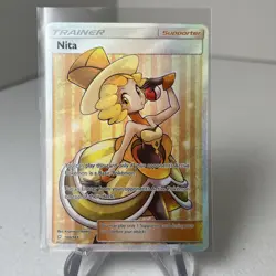 Nita Full Art Trainer - 180/181 - Team Up Sun & Moon Pokemon Card NM - Image 1