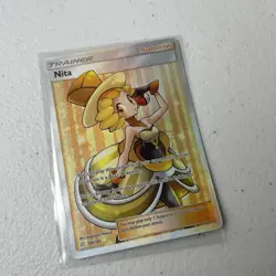 Nita Full Art Trainer - 180/181 - Team Up Sun & Moon Pokemon Card NM - Image 2