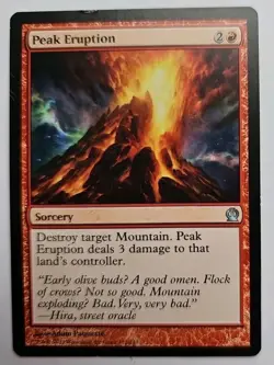 MTG Magic The Gathering Card Peak Eruption Sorcery Red Theros 2013 - Image 1