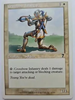 MTG Magic The Gathering Card Crossbow Infantry Creature Soldier White 7th Editio - Image 1