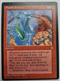 MTG Magic The Gathering Card Battle Frenzy Instant Red Ice Age 1995 - Image 1