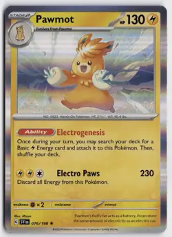 Pokemon Pawmot 076/198 Holo Rare SV01: Scarlet & Violet Base Set NM - Image 1