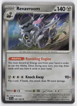 Pokemon Revavroom 142/198 Holo Rare SV01: Scarlet & Violet Base Set NM - Image 1