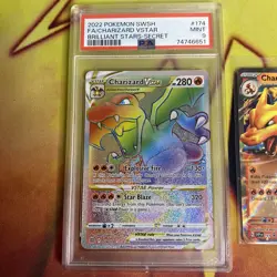 2022 POKEMON SWORD & SHIELD BRILLIANT STARS #174 FULL ART CHARIZARD VSTAR PSA 9 - Image 2