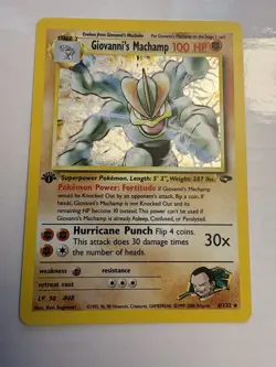 Giovanni's Machamp 6/132 Gym Challenge Holo NM pokemon tcg - Image 1