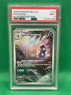 2025 Palpitoad 104/086 Illustration Rare Black Bolt English Pokemon PSA 9 - Image 1