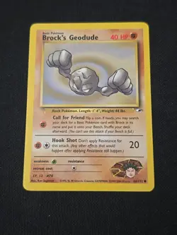 Brock's Geodude 066/132 Gym Heroes Regular WOTC Vintage 2000 Pokemon TCG LP - Image 1