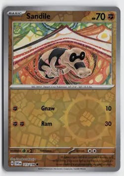 Pokemon Sandile 115/198 Reverse Holo Common SV01: Scarlet & Violet Base Set NM - Image 1