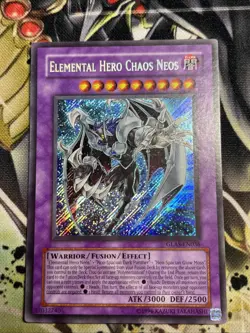 Yugioh Elemental Hero Chaos Neos 2007 Secret Rare GLAS EN036 VLP-NM Unlimited - Image 1