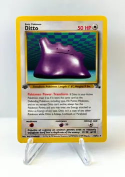 Ditto 18/62 Pokemon Card TCG 1st Edition Fossil Rare MP - Image 1