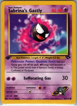 Sabrina's Gastly 1st Edition 97/132 Gym Challenge - Pokemon Card - NM - Image 1