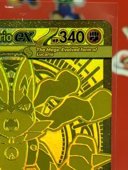 Mega Lucario EX Gold Rare Pokemon Card 188/132 Me01 Mega Evolution 2025 Nintendo - Image 3