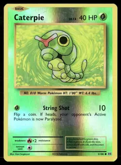 2016 Evolutions Set Pokemon Card 003 Caterpie Reverse Foil LP - Image 1