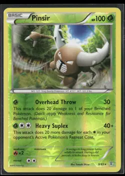 2016 Generations Set Pokemon Card 009 Pinsir Reverse Foil LP - Image 1