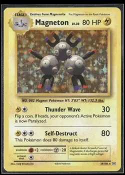 2016 Evolutions Set Pokemon Card 038 Magneton LP - Image 1