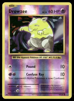 2016 Evolutions Set Pokemon Card 049 Drowzee Reverse Foil LP - Image 1
