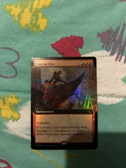 City on Fire Extended Art FOIL NM/M MOM March Machine MTG Magic the Gathering - Image 1