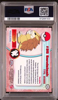 PSA 10 SANDSLASH FOIL #28 POKEMON T.V. TOPPS CHROME ENGLISH 2000! - Image 2