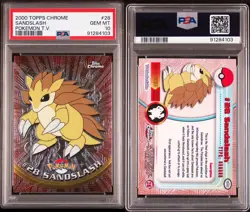 PSA 10 SANDSLASH FOIL #28 POKEMON T.V. TOPPS CHROME ENGLISH 2000! - Image 3