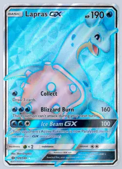 Lapras GX 139/149 (NM) - Sun & Moon Base Set - Ultra Rare Holo Pokemon TCG - Image 1