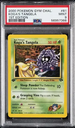 2000 POKEMON GYM CHALLENGE 1ST ED #81 KOGA'S TANGELA PSA 9 - Image 1