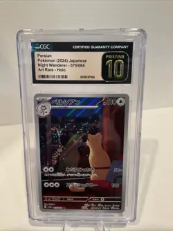 2024 Pokemon Japanese Night Wanderer Persian Art Rare #075/064 CGC Pristine 10 - Image 1