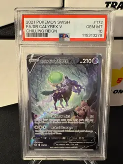POKEMON TCG SWORD & SHIELD CHILLING REIGN SHADOW RIDER CALYREX V 172/198 PSA 10 - Image 1