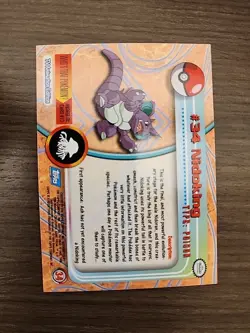 Pokemon Topps TV Animation Edition #34 Nidoking! Blue Logo! - Image 2