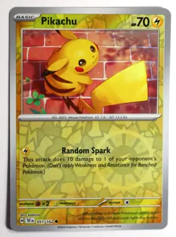 Pokemon TCG Pikachu - 051/162 Temporal Forces Reverse Holo Common - Image 1
